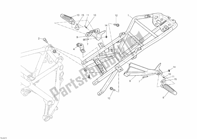 Tutte le parti per il Telaio Posteriore del Ducati Superbike 848 USA 2010